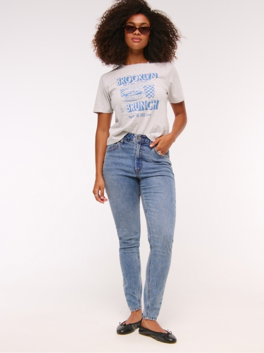 Abercrombie & Fitch Mid-Rise Straight Leg Denim Jeans - Blue Wash